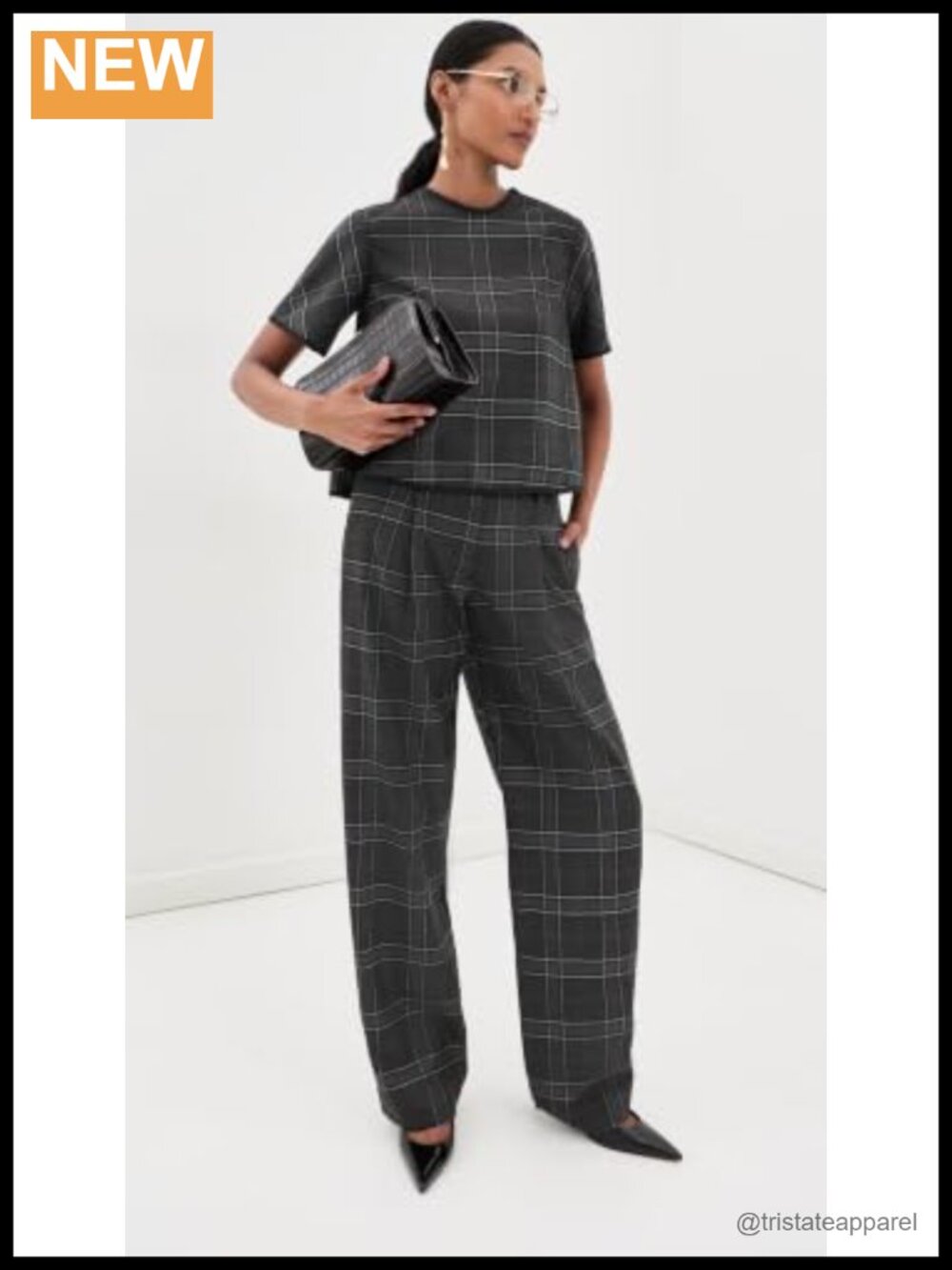 Pleated Plaid Ruffle Back Tank Top - Picture 4 of 5